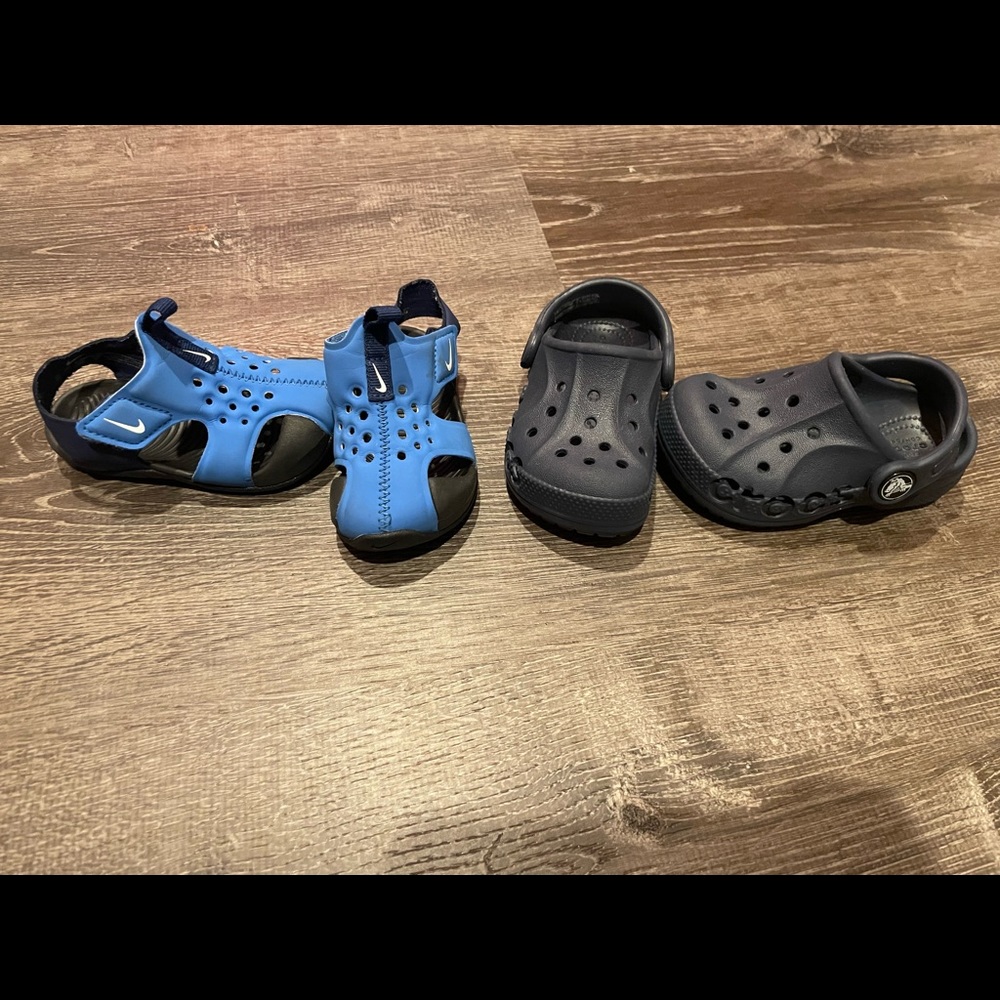 Nike Sunday sandals and croc sandals